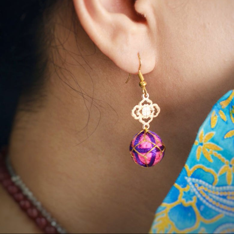 Handmade Chinese Embroidered Earrings